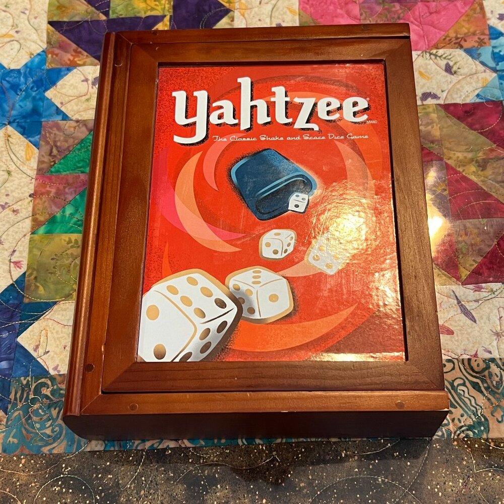 Parker Brothers Yahtzee Vintage Board Game Collection Wooden Book Case